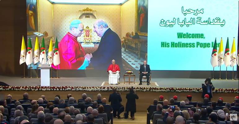 Speeches by the President of the Republic, Mr. Abdelmadjid Tebboune, and His Holiness Pope Leo